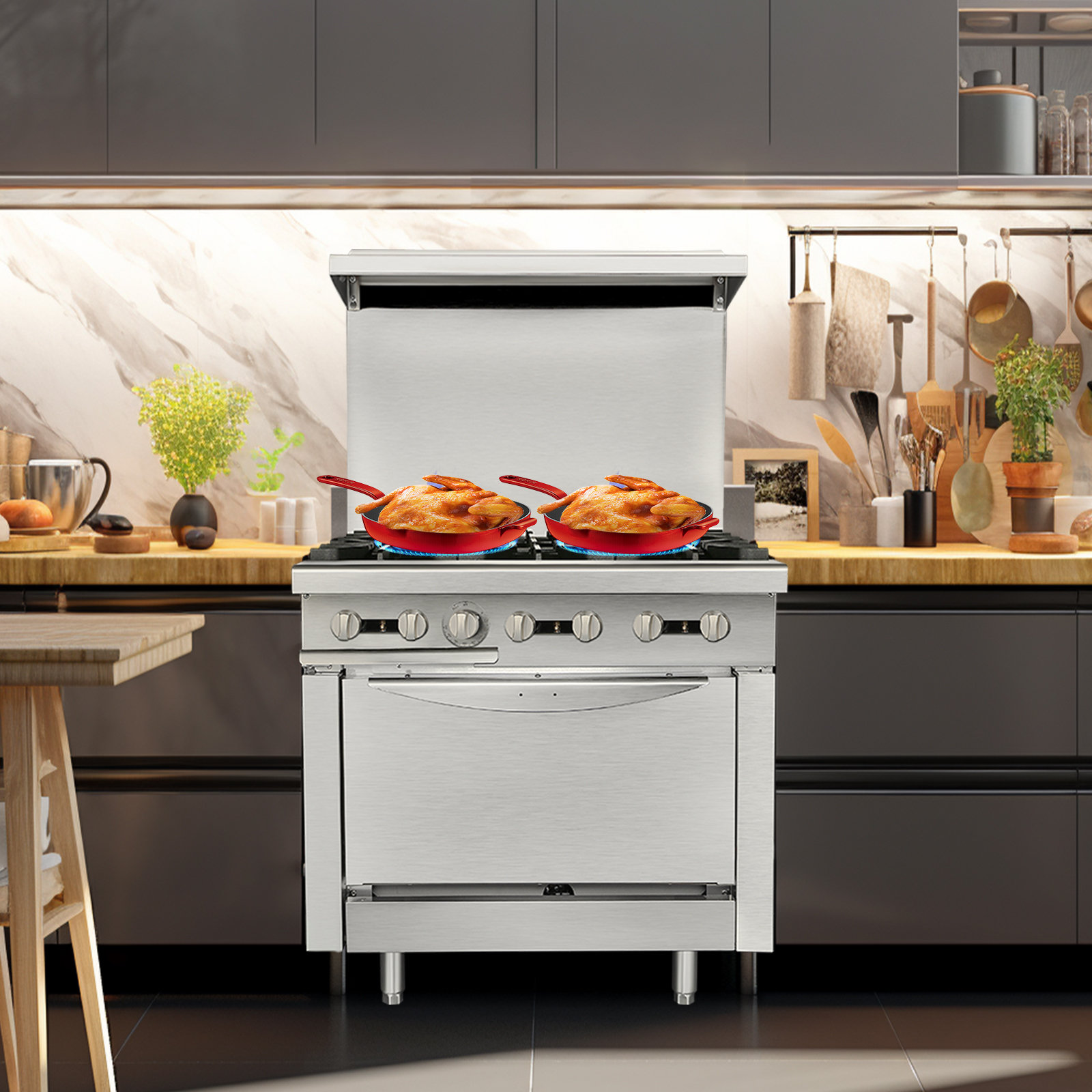 Egles 36" Commercial Stainless Steel Open Burners Gas Range 227000